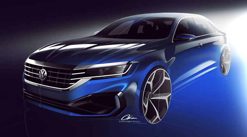 Teaser sketch Volkswagen Passat 2019