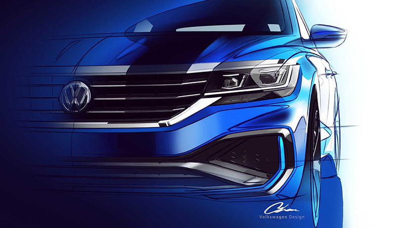 Teaser sketch Volkswagen Passat 2019